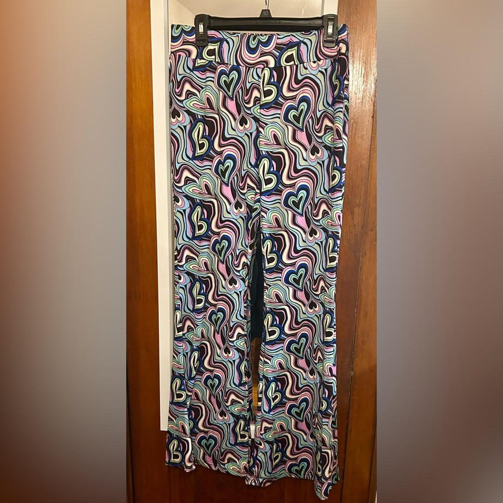 NWT SHEIN pull-on trippy flare pants sz XL